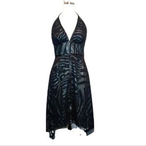 Lyndia Procanik Zebra Halter Dress